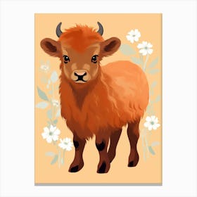 Baby Animal Illustration  Bison 5 Canvas Print
