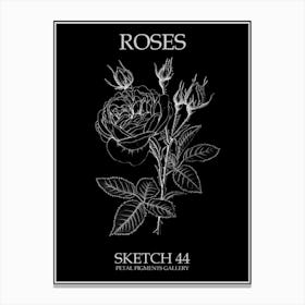 Roses Sketch 44 Poster Inverted Canvas Print