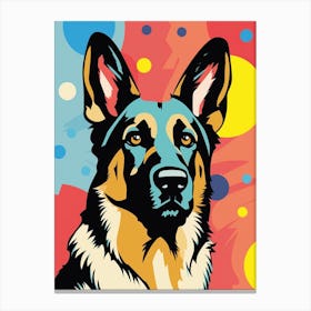 Pop Art Cartoon German Shepherd 3 Canvas Print
