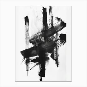 Black And White Abstract Painting 10 Canvas Print