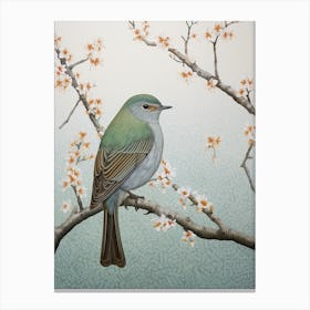 Ohara Koson Inspired Bird Painting European Robin 3 Canvas Print