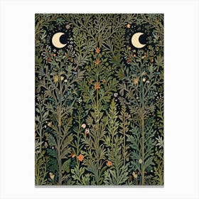 William Morris Moon And Stars 3 Canvas Print