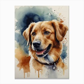 Golden Retriever Watercolor Painting Canvas Print