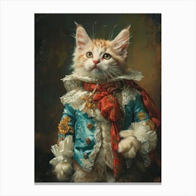 Royal Kitten Rococo Inspired Painting 1 Canvas Print