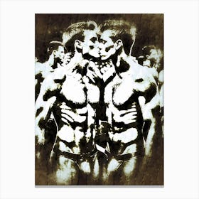 Mirror of Desire: A Summer Pride Encounter A Gay Male Couple Kissing Canvas Print