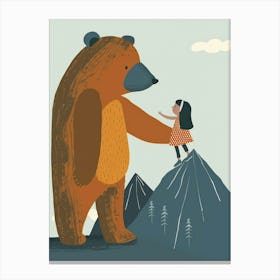 Bear And Girl 3 Canvas Print