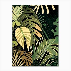 Jungle Foliage 2 Light Rousseau Inspired Canvas Print