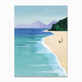 Beach Girl, Minimalist Modern Travel Poster Canvas Print