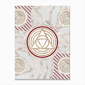 Geometric Glyph Abstract in Festive Gold Silver and Red n.0080 Canvas Print