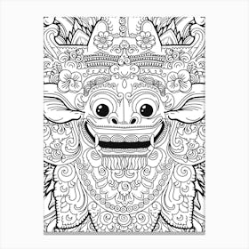 Barong, Balinese mask, Bali mask print Canvas Print