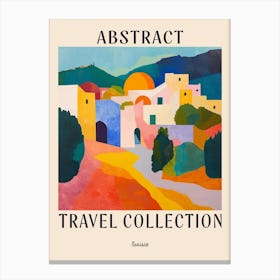 Abstract Travel Collection Poster Tunisia 3 Canvas Print