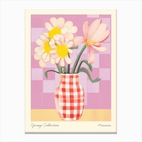 Spring Collection Freesias Flower Vase 2 Canvas Print