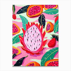 Dragon Fruit Fruit Summer Illustration 2 Canvas Print