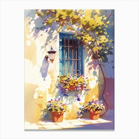 Watercolor Of A Window Canvas Print