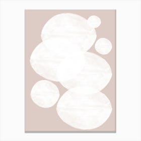 White Circles Abstract Canvas Print