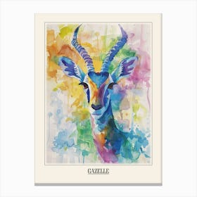 Gazelle Colourful Watercolour 3 Poster Canvas Print