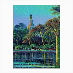 Pembroke Pines, City Us  Pointillism Canvas Print