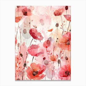 Watercolor Poppies Canvas Print