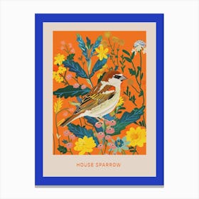 Spring Birds Poster House Sparrow 2 Canvas Print