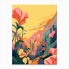 Boho Wildflower Painting Evening Primrose 1 Canvas Print