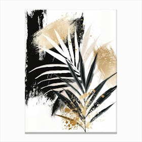 Black And Gold Abstract Painting 14 Canvas Print