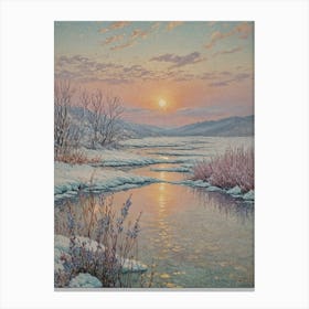 Snowy Sunrise Canvas Print