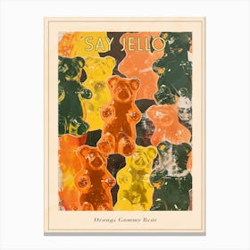Orange Gummy Bear Jelly Retro Collage 1 Poster Canvas Print