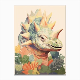 Colourful Dinosaur Chasmosaurus 1 Canvas Print