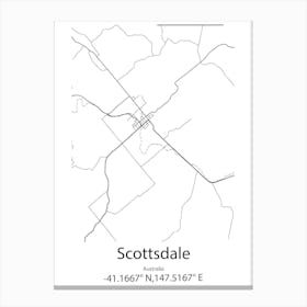 Scottsdale,Australia Minimalist Map Canvas Print