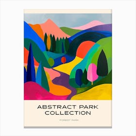 Abstract Park Collection Poster Forest Park Portland 2 Canvas Print