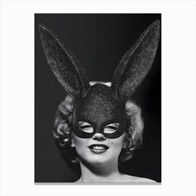 Marilyn Monroe Wearing Bunny Mask Canvas Print