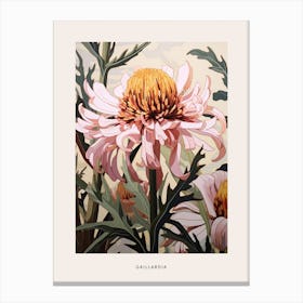 Flower Illustration Gaillardia 2 Poster Canvas Print