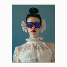 Woman Wearing Sunglasses Canvas Print