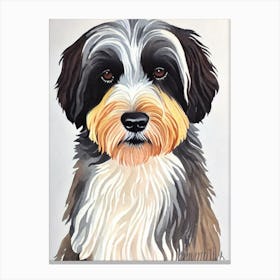 Tibetan Terrier 2 Watercolour dog Canvas Print