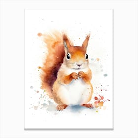 Baby Squirrel Watercolour Nursery 4 Canvas Print