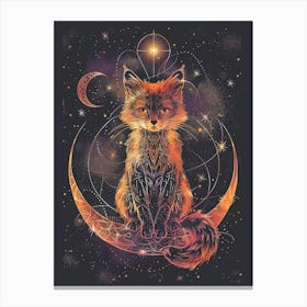 Fox On The Moon 1 Canvas Print