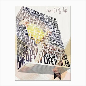 Love Of My Life Lyrics Book Canvas Print