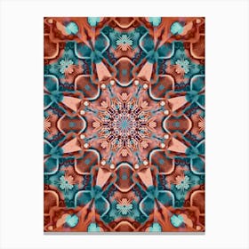 The Pattern Is A Dark Red Star Canvas Print