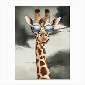 Giraffe With Sunglasses Canvas Print