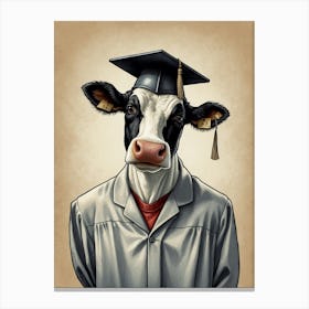 Graduation Cow Canvas Print Canvas Print