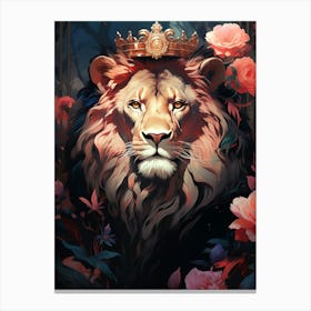 Lion In The Forest Canvas Print