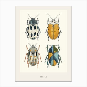 Colourful Insect Illustration Beetle 6 Poster Canvas Print