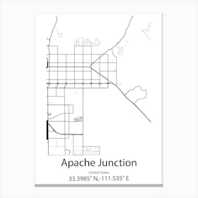 Apache Junction,United States Minimalist Map Canvas Print