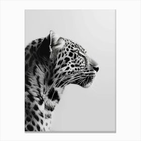 Black and white Leopard Head Portrait Canvas Print