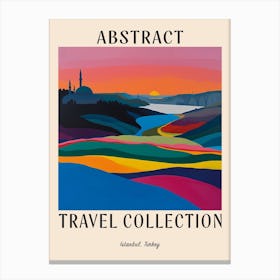 Abstract Travel Collection Poster Istanbul Turkey 4 Canvas Print