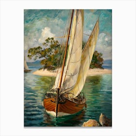 Sailboat On The Sea 1 Canvas Print