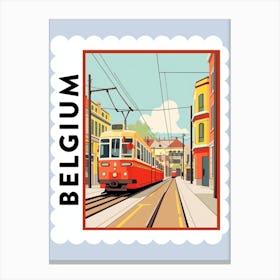 Belgium Travel Stamp Poster Canvas Print