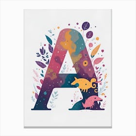 Colorful Letter A Illustration 59 Canvas Print