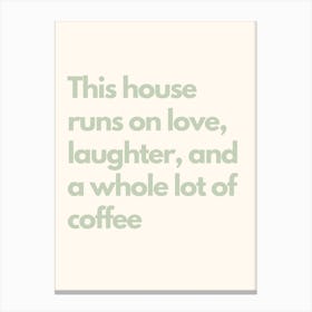 Laughter Kitchen Typography Sage Canvas Print