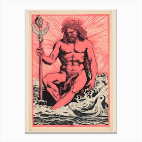  Poseidon Red & Light Pink 2 Canvas Print